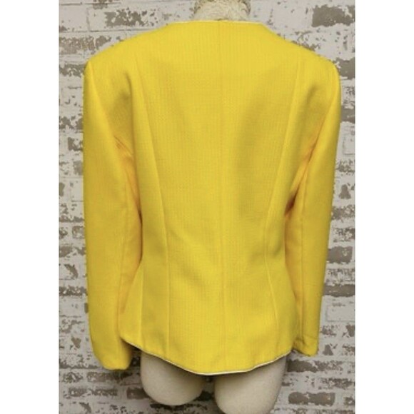 John Meyer Collection Vibrant Yellow Zip Front Blazer Sz‎ 14 - Picture 3 of 6